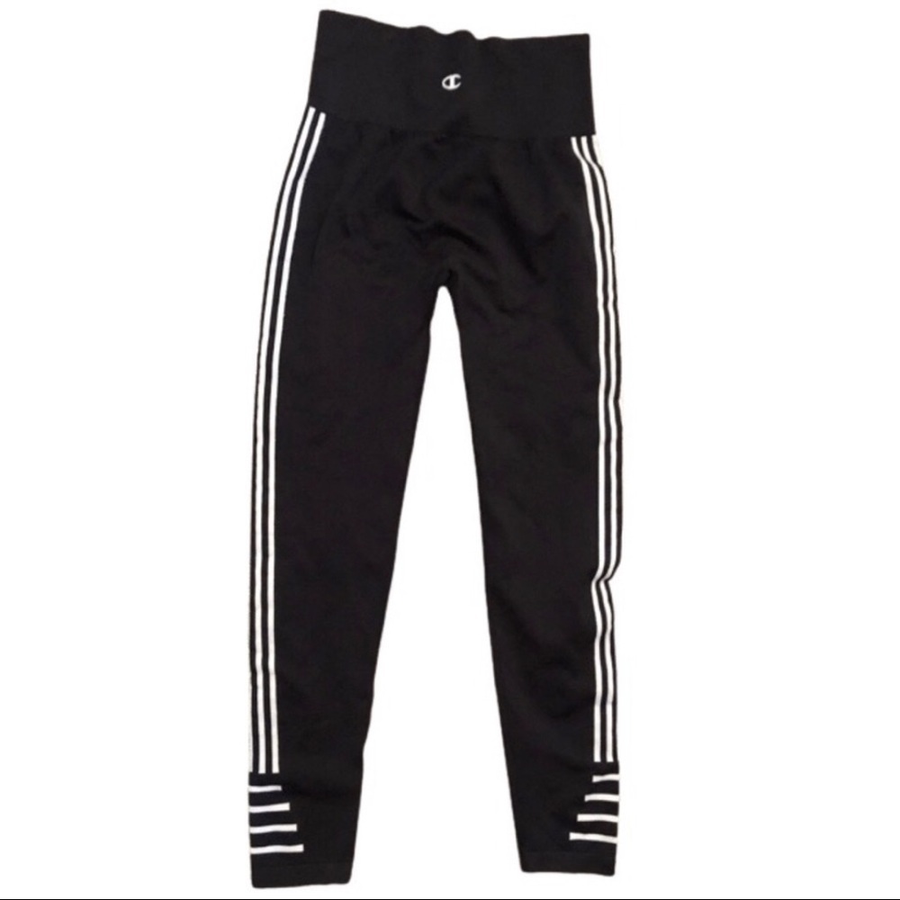 Champion Black Striped Panel Leggings Size Small